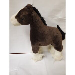 Gund Clyde‎ Dark Brown Clydesdale Horse Plush 14" Stuffed Animal Vintage